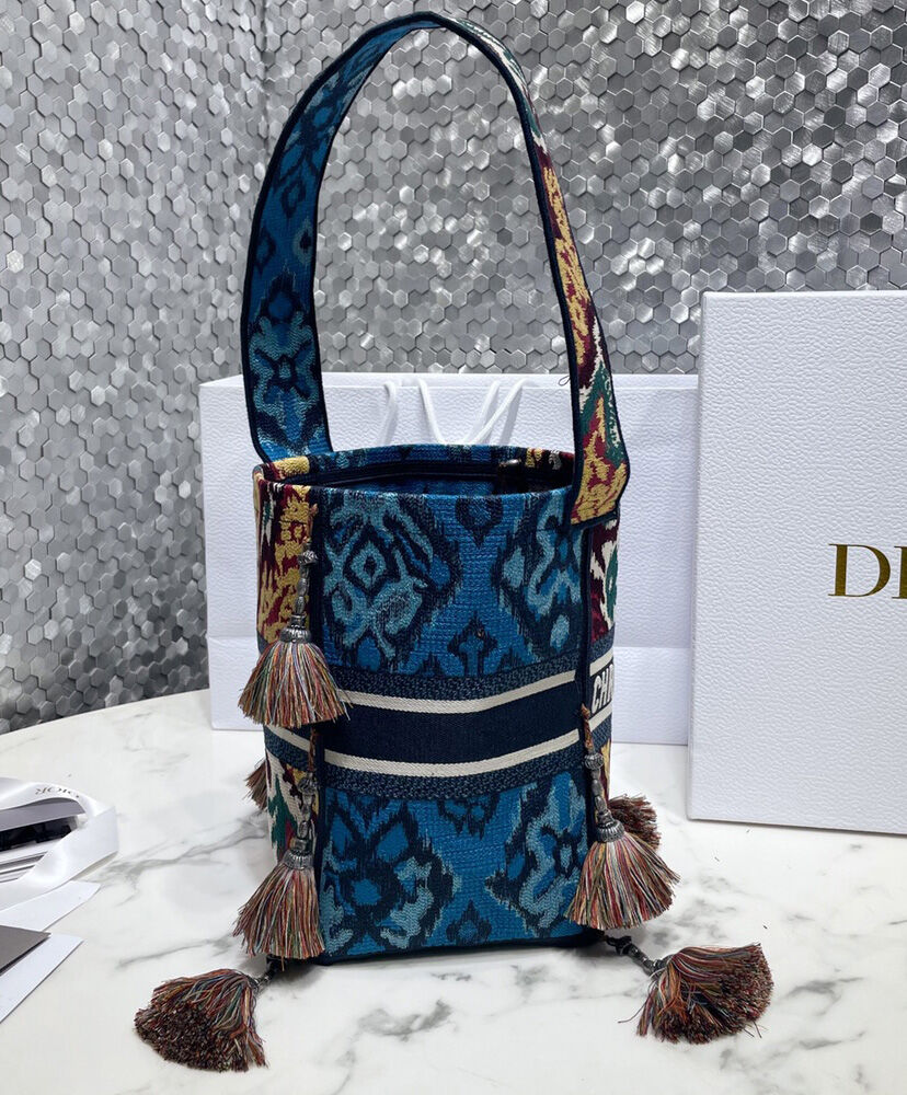 Christian Dior D Bubble Bucket Bag Blue